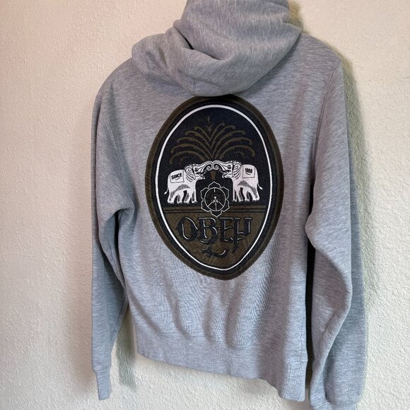 OBEY Hoodie \\ Gray w/ Elephants // Size Small \\ Hindu - Picture 1 of 10